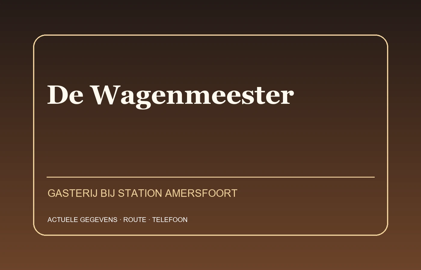 De Wagenmeester aan Stationsplein 31–33
