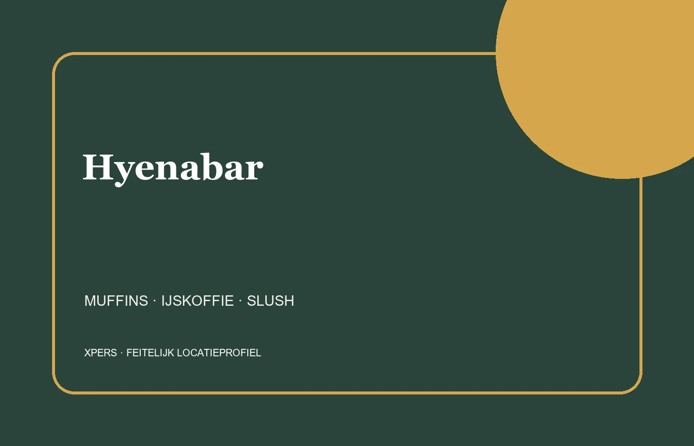 Feitelijk profiel van de Hyenabar