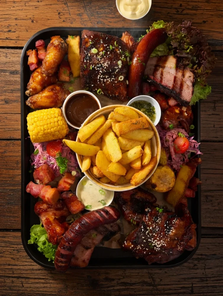 Shared BBQ platter