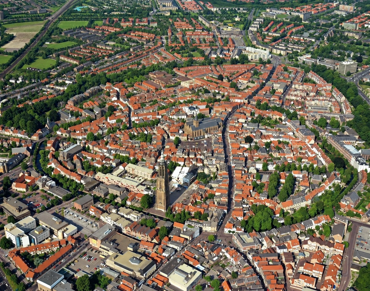 Historische foto van Luchtfoto's in Amersfoort
