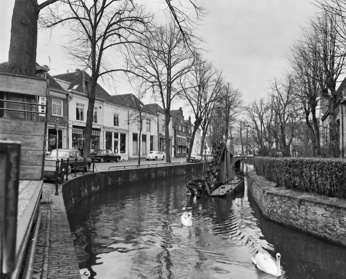 Historische foto van 't Havik in Amersfoort tijdens het uitbaggeren in 1969