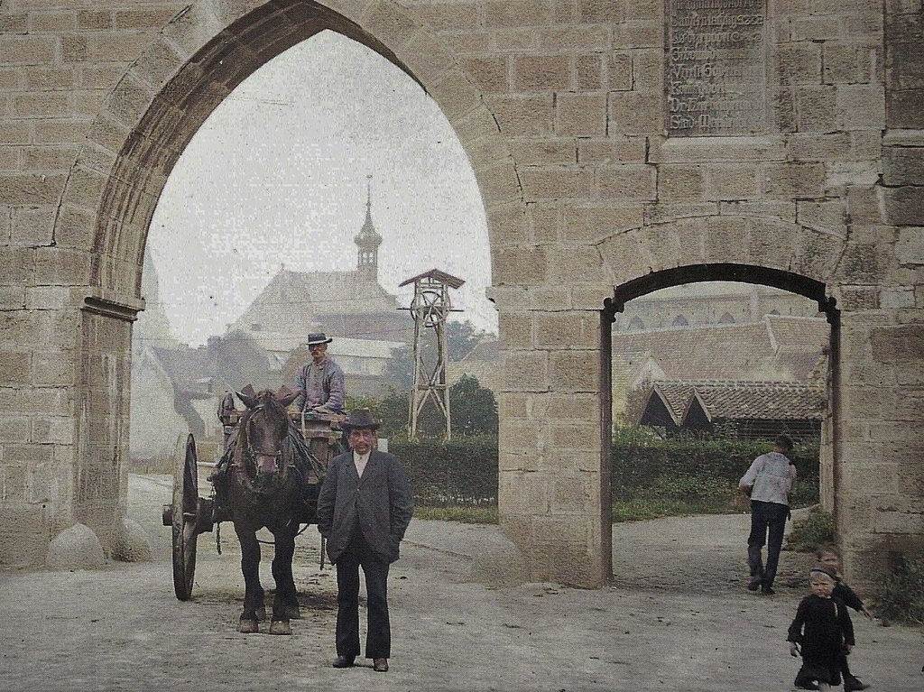 Straatbeeld Maastricht omstreeks 1910