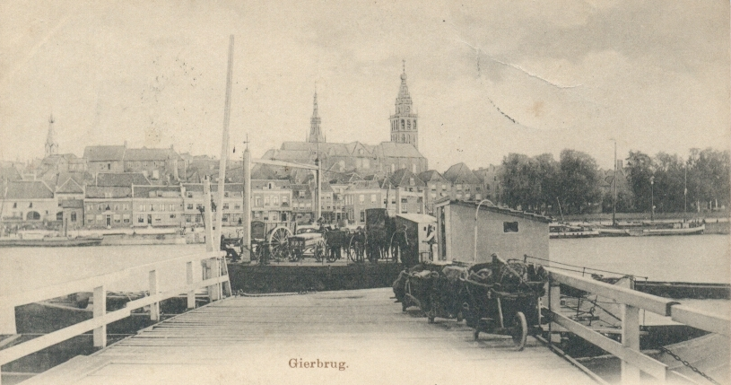 De gierpont in Nijmegen omstreeks 1927 (aan de Lentse kant)