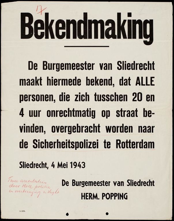 Tweede Wereldoorlog Sliedrecht